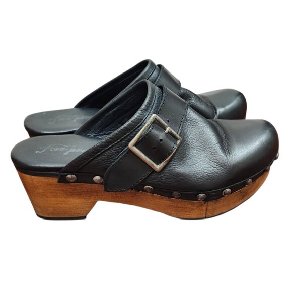 Free People Culver City Clog Black Leather Studs EU 40 US 10 - Picture 3 of 13